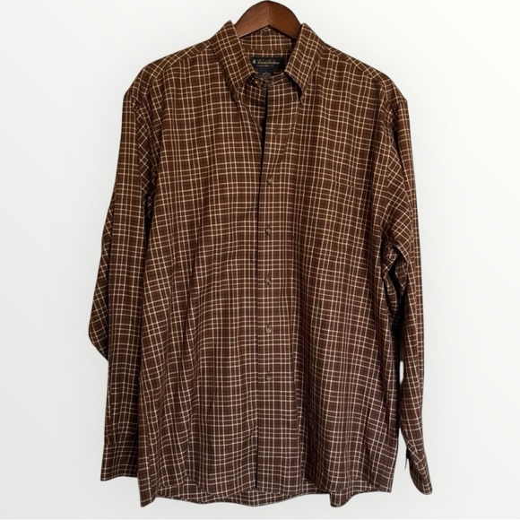 Brooks Brothers Other - Brooks Brothers Regular Fit Large Brown Plaid Non Iron Button Down